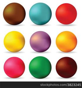colorful illustration with spheres on white background
