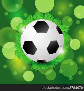 colorful illustration with sport ball on a green background for your design