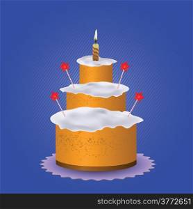 colorful illustration with sweet cake for your design