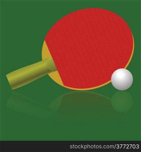 colorful illustration with table tennis racket and ball for your design
