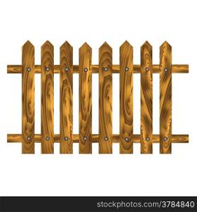 colorful illustration with wood brown fence on a white background for your design