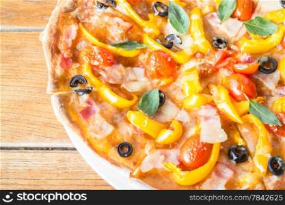 Colorful ingredients of homemade pizza, stock photo
