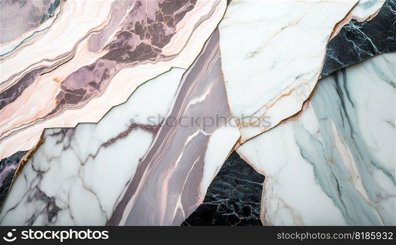 Colorful intricate marble with golden veins background. Stone background. Generative AI.. Colorful intricate marble with golden veins background. Stone background. Generative AI