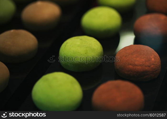 Colorful Japanese dessert mochi