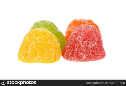 Colorful jelly beans isolated on a white background