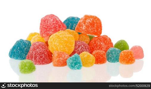 Colorful jelly beans isolated on a white background