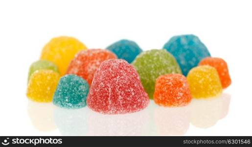 Colorful jelly beans isolated on a white background