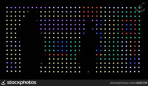 colorful light buttons in a grid at amsterdam light festival. colorful light buttons in a grid