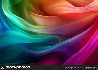 Colorful light transparent and translucent and smooth silk background created with generative AI technology