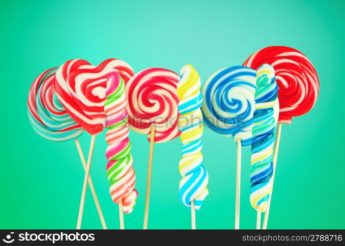 Colorful lollipop against the background