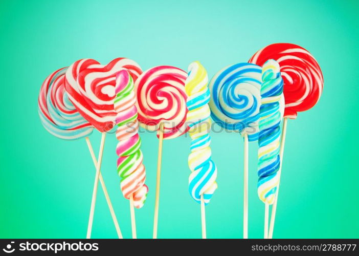 Colorful lollipop against the background