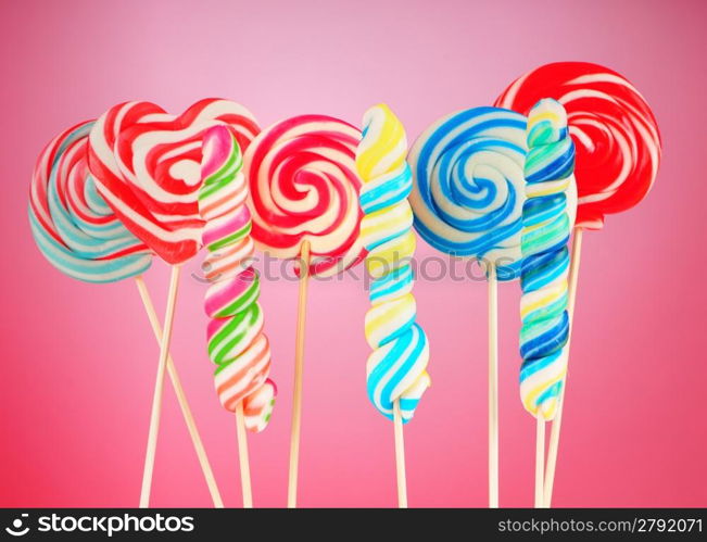 Colorful lollipop against the background