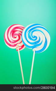 Colorful lollipop against the background