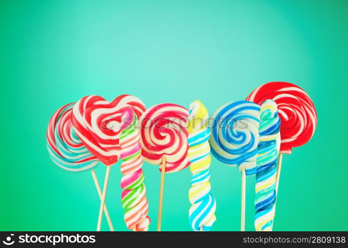 Colorful lollipop against the background