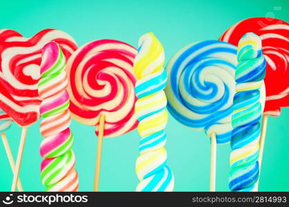 Colorful lollipop against the background