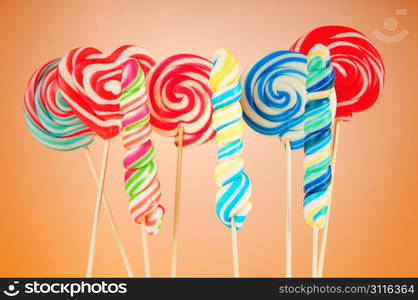 Colorful lollipop against the background