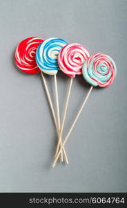 Colorful lollipop against the background