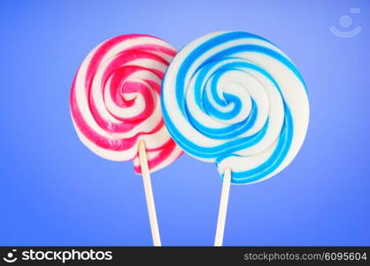 Colorful lollipop against the background