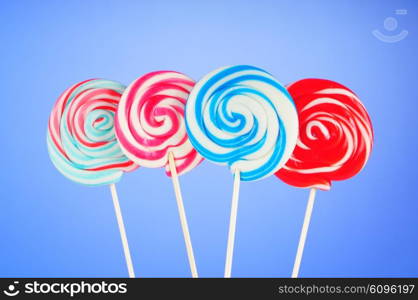 Colorful lollipop against the background