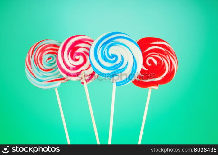 Colorful lollipop against the background