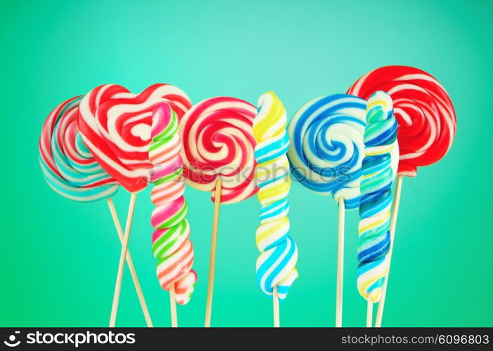 Colorful lollipop against the background