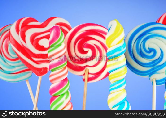 Colorful lollipop against the background