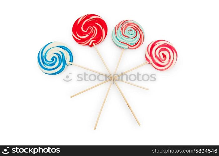 Colorful lollipop isolated on the white