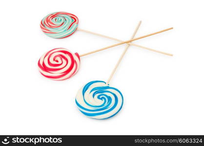 Colorful lollipop isolated on the white