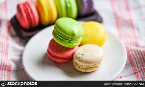Colorful macarons tasty sweet dessert cookie, Macarons dessert small french cakes