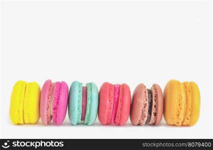Colorful macaroon on a white background
