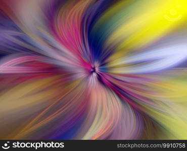 Colorful Marbleized Swirl Abstact Leaf of Flower. Multi Color Gradient Blur Bright Background. Fractal Twirl Curved Lines Modern Art. Trendy Texture Wallpaper for Gadgets. Wavy Pattern Fantasy Effect