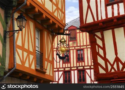 Colorful medieval houses in Vannes, Brittany, France