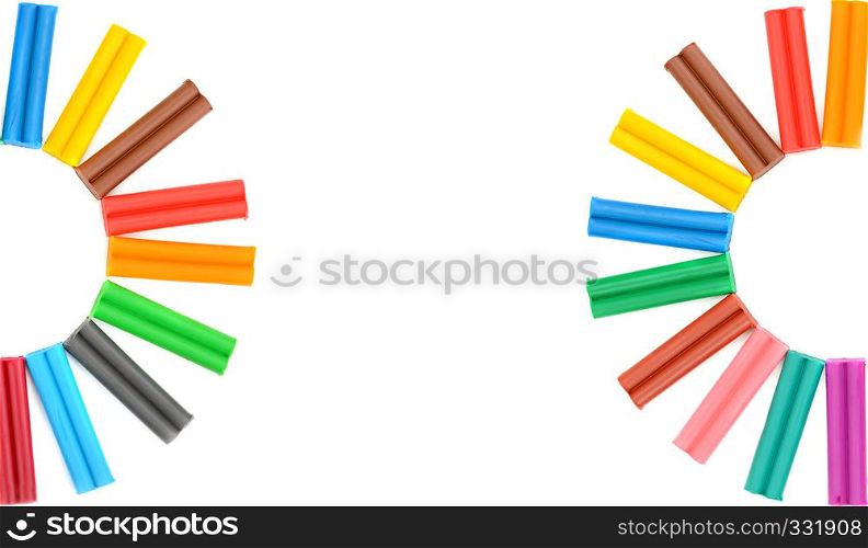 Colorful Modeling Clay Barcode Isolated on White Background