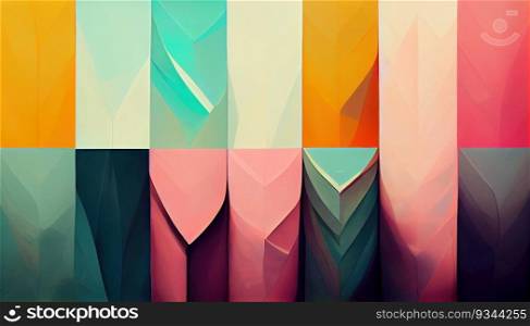 Colorful modern minimal abstract geometric background. Generative AI technology. Colorful modern minimal background. AI generated