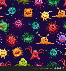 Colorful monsters or microbes seamless pattern. Colorful monsters or microbes seamless pattern, vector illustration