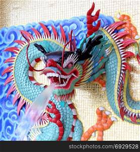 colorful mosaic tiles chinese dragon as background
