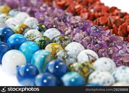 Colorful natural stones necklaces picture.