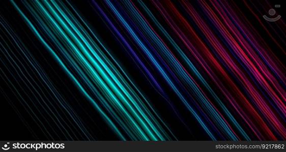 Colorful neon line background. Illustration Generative AI
