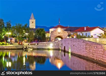 Colorful Nin waterfront evening view, Dalmatia, Croatia