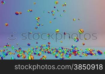 Colorful Objects Falling and Summer Time text, Alpha