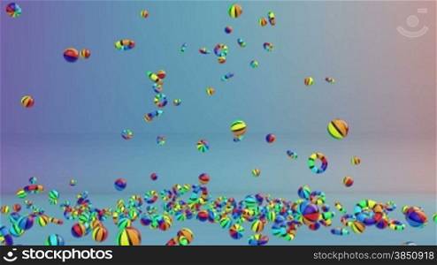 Colorful Objects Falling and Summer Time text, Alpha