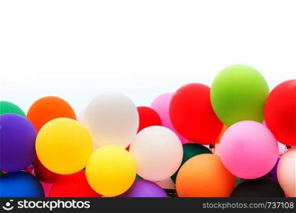 colorful of balloons with white background