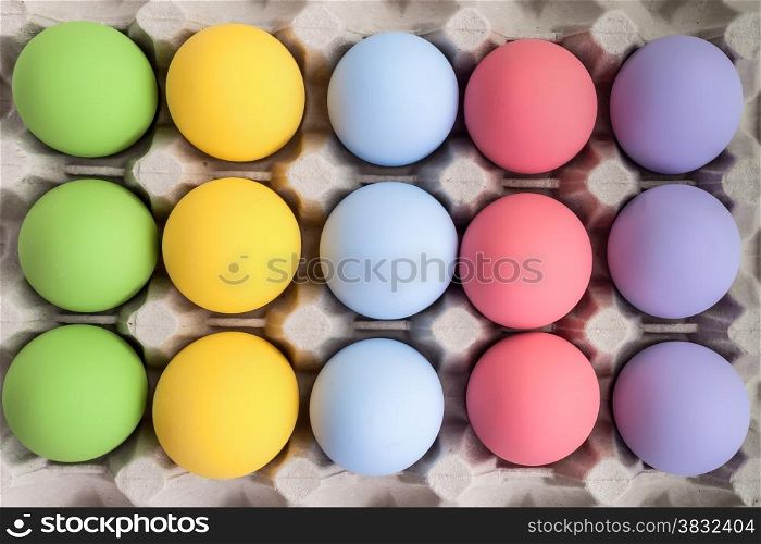 colorful of eggs for holiday easter festival on crate, can use as background