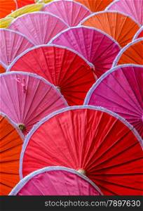 Colorful of handmade natural cotton umbrellas