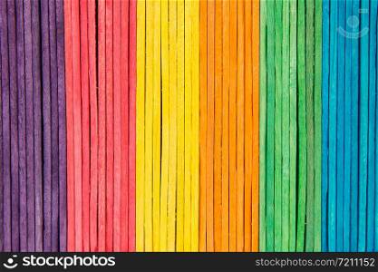 colorful of Ice cream sticks arranged.