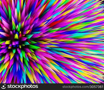 colorful of pointed stripes background, 3d render