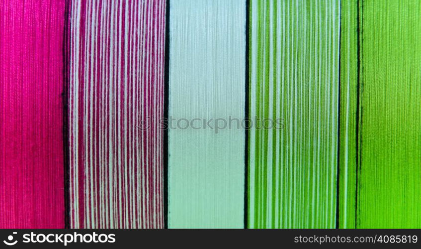 Colorful of silk thread in spool