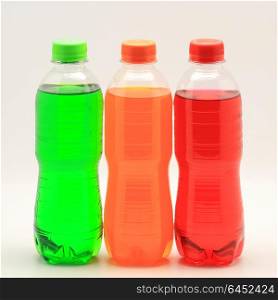 colorful of soft drink bottles