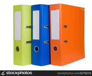 Colorful office folders isolated on white background