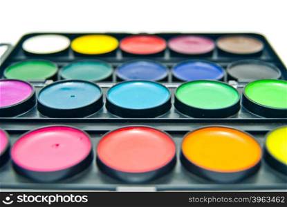 colorful paint close-up on white background
